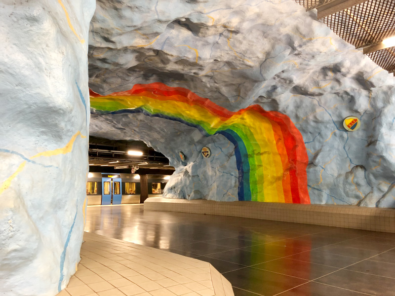 Kunst in der U-Bahn von Stockholm - Stadion