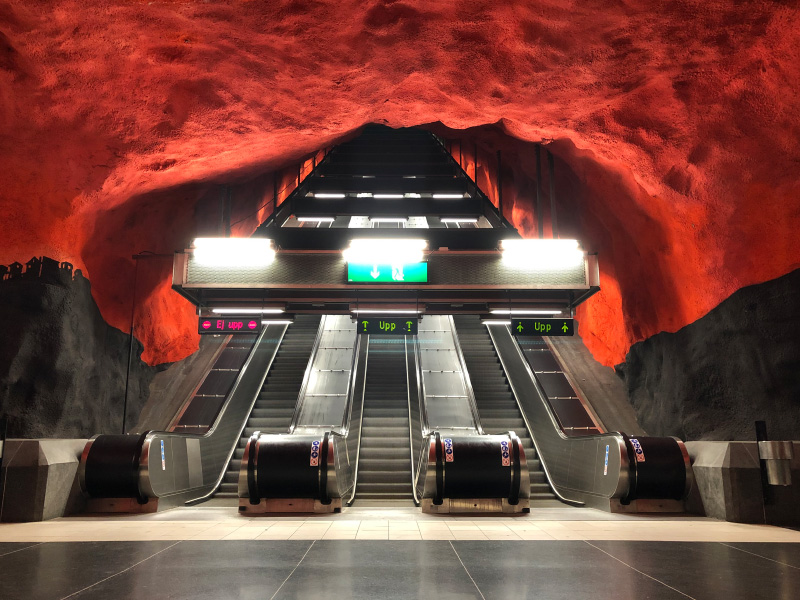 Die Tunnelbana: Kunst in der U-Bahn von Stockholm - Solna Centrum